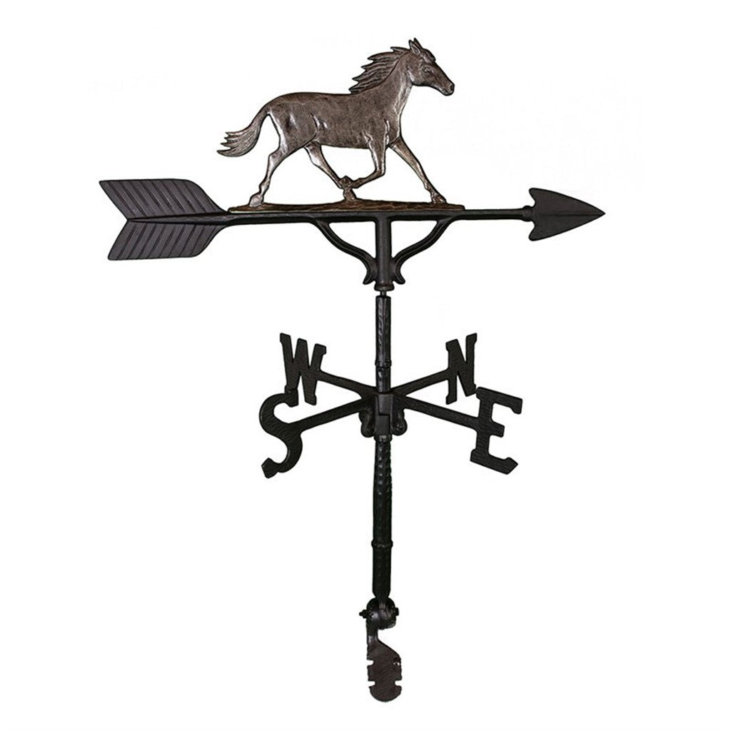 silver horse running wild weathervane ornament