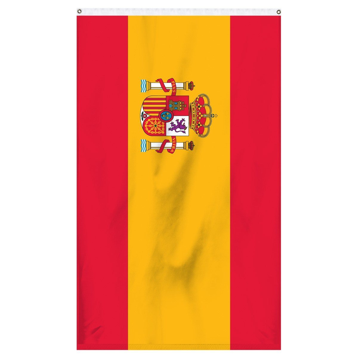 Spain National flag for sale to buy online from Atlantic Flag and Pole. Red and yellow flag with Spanish coat of arms.