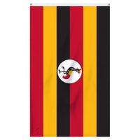 Thumbnail for Uganda National Flag for sale to buy online from Atlantic Flagpole. Black, yellow, and red flag with a cute rooster in the center.